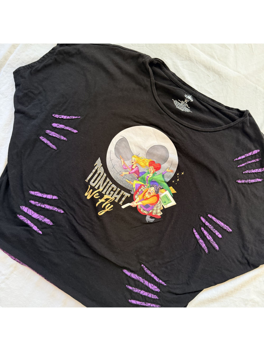 Disney Hocus Pocus Tonight We Fly Distressed Layered Top Womens XL Halloween